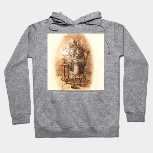 “Mrs Mouse Knitting” by Beatrix Potter Hoodie by PatricianneK